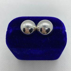 925 Button Earrings